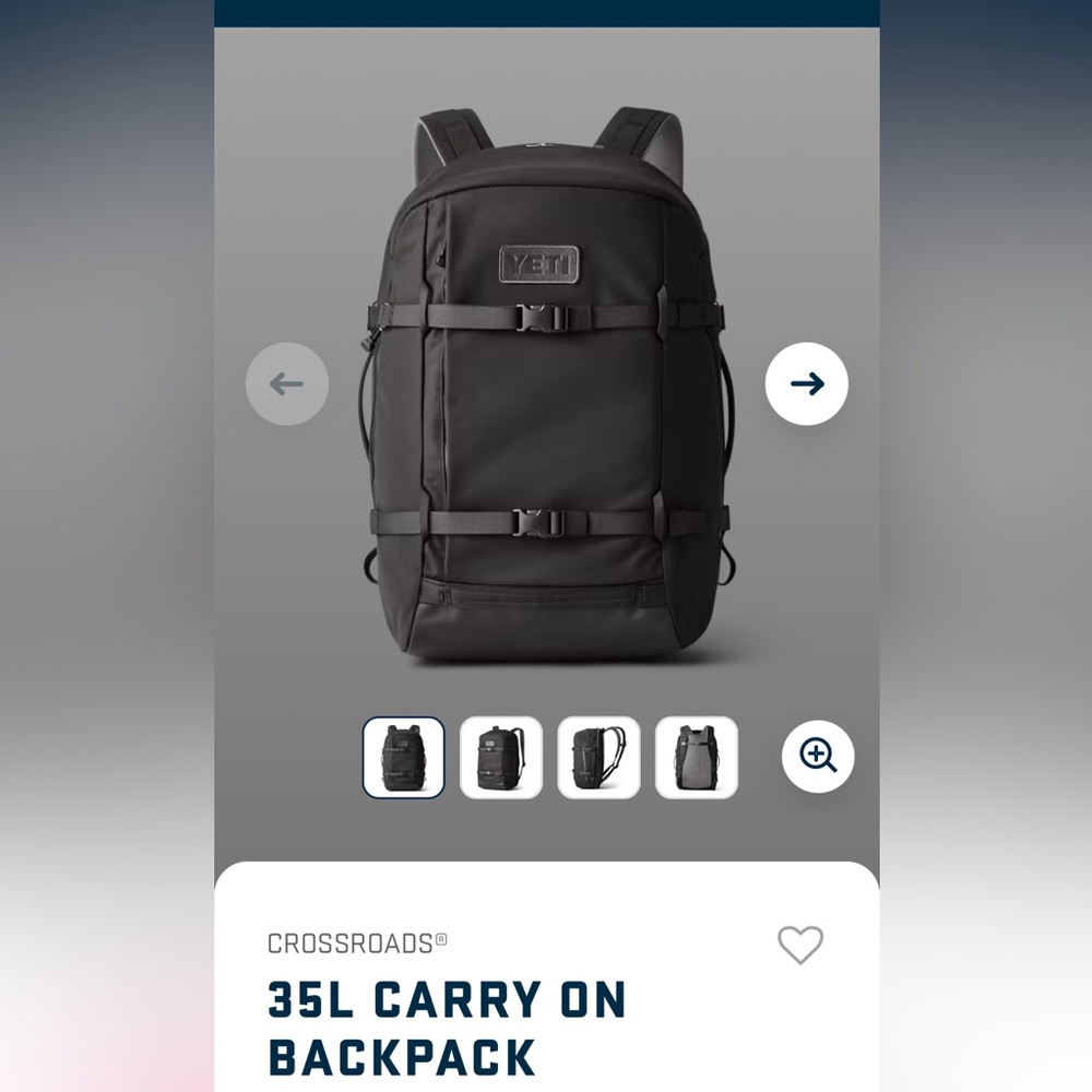 YETI Crossroads Black Backpack